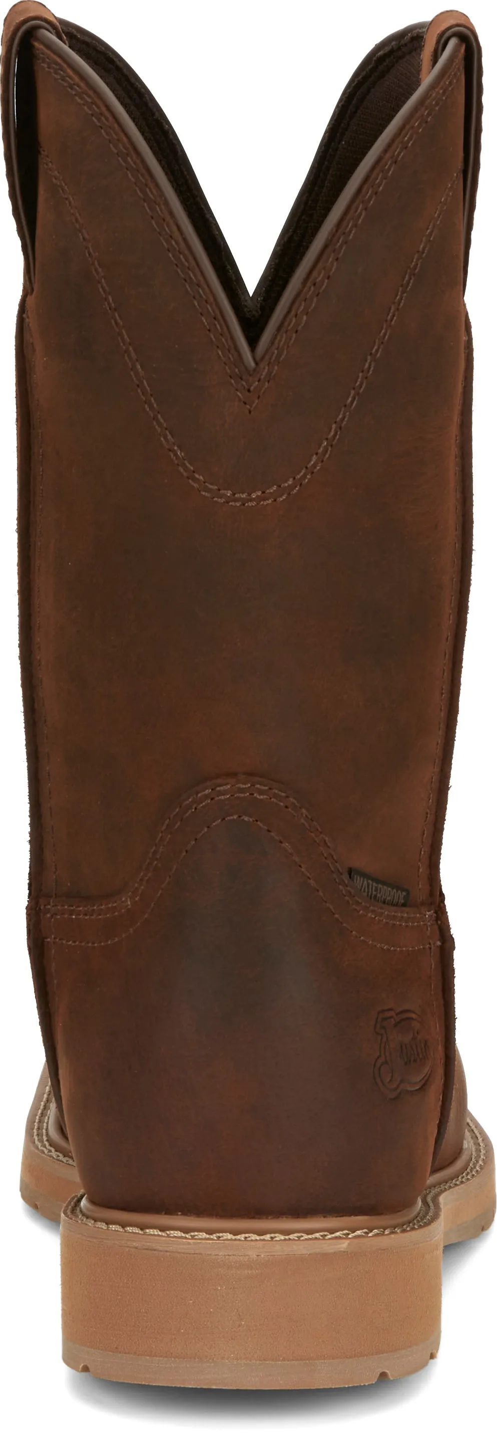 'Justin' Men's 11" Buster Water Buffalo EH WP Steel Toe - Pecan Brown