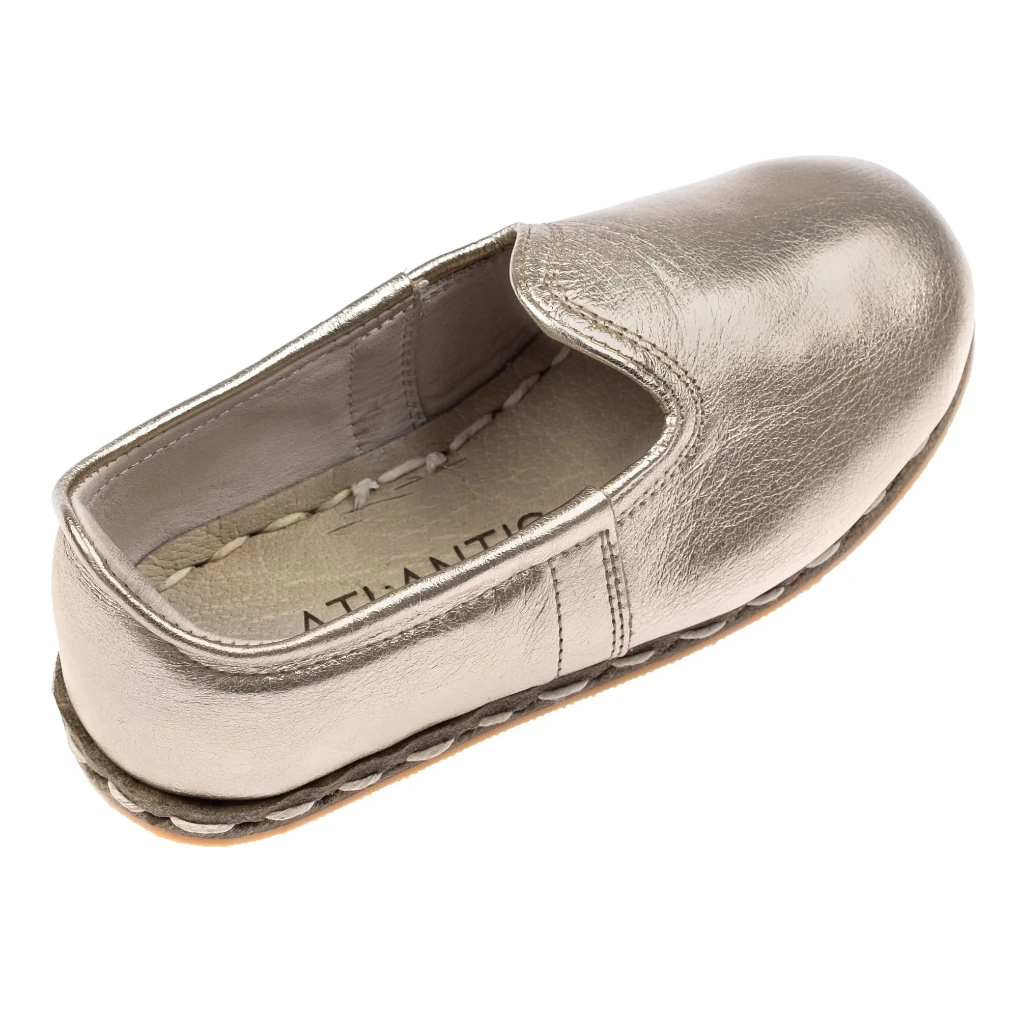 Kids Gold Leather Shoes