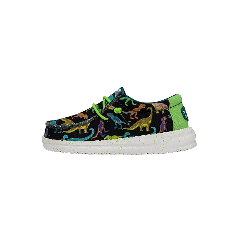 Kid's Toddler Wally Dino Black/Lime