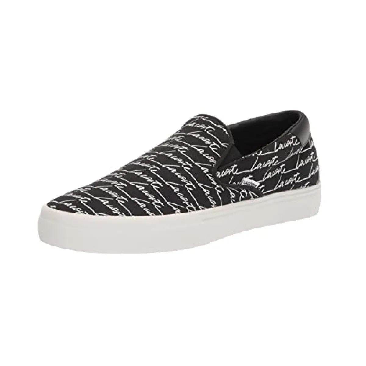 LACOSTE 7-42CMA0041312 Jump Serve Slip Canvas Signature Printed MN'S (Medium) Black/White Textile Lifestyle Shoes