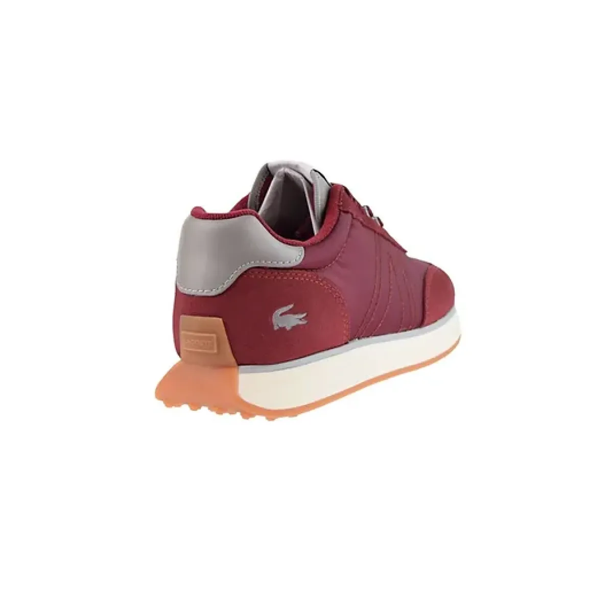 LACOSTE 7-45SMA00033C9 L-SPIN 123 MN'S (Medium) Burgundy/Off White Mesh & Suede Lifestyle Shoes