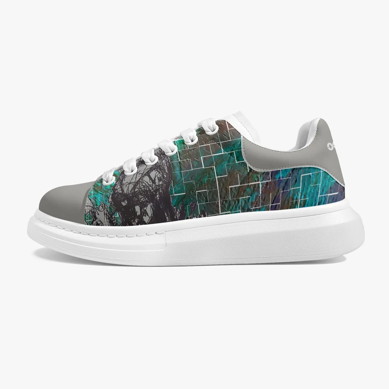 Lifestyle Low-Top Leather Sneakers Green tiled