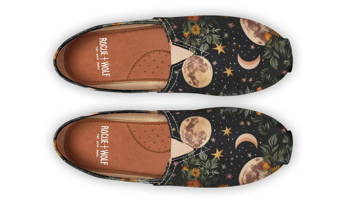 Lunar Meadow Espadrilles - Lightweight Canvas Slip-Ons with Elastic V for Easy Comfort