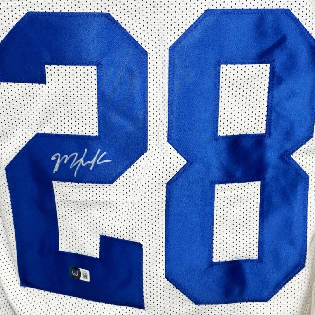 Malik Hooker Signed Dallas White Football Jersey (Beckett)