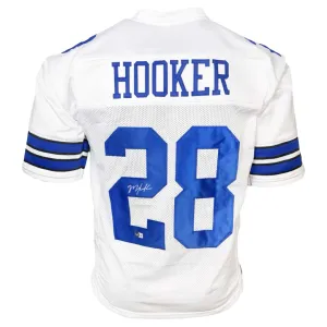 Malik Hooker Signed Dallas White Football Jersey (Beckett)