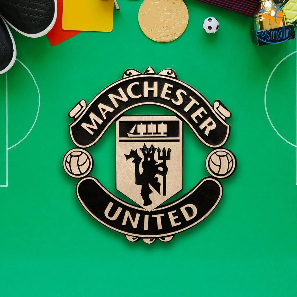 Manchester United Engraved Wooden Crest