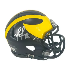 Mario Manningham Signed Michigan Wolverines Speed Mini Football Helmet (Beckett)