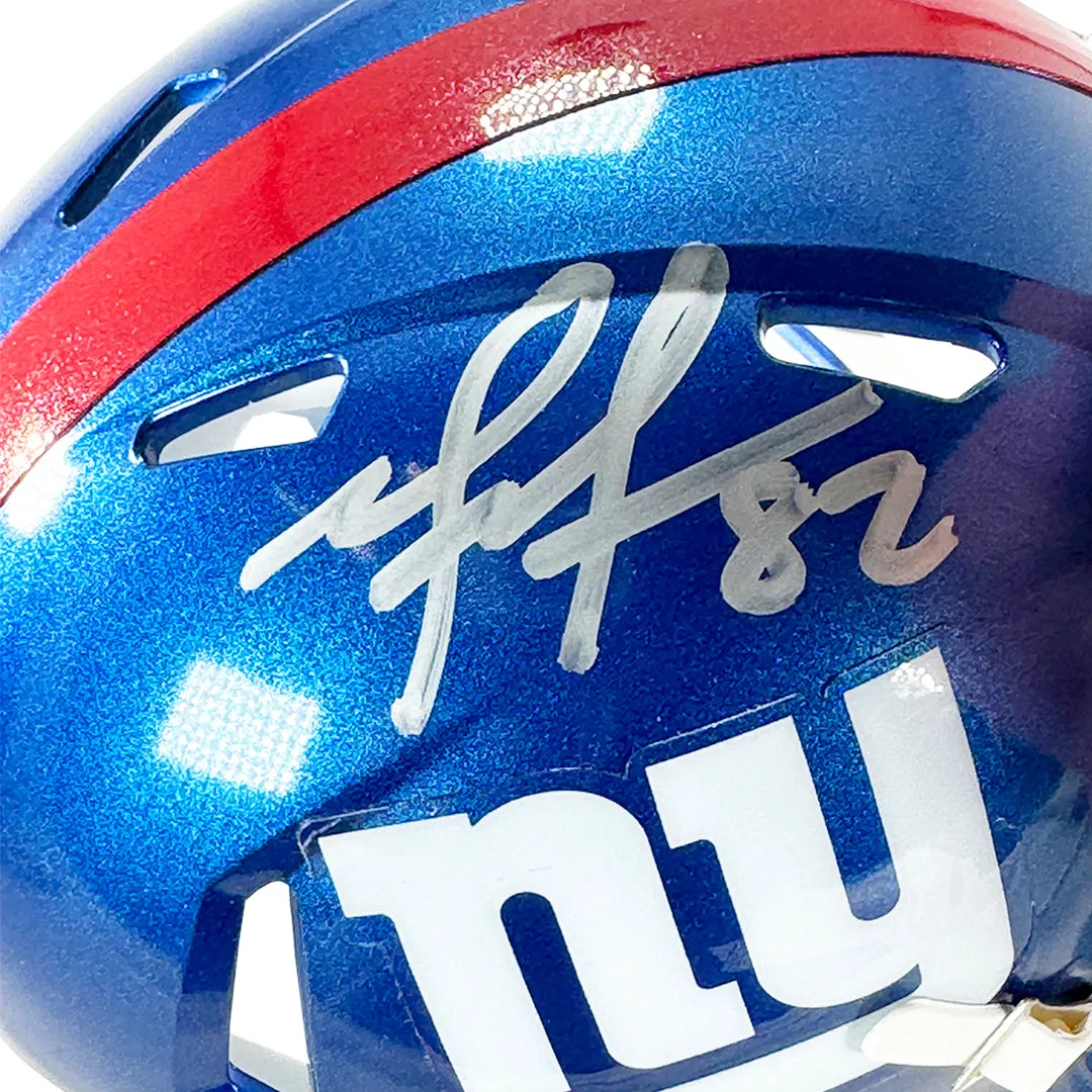 Mario Manningham Signed New York Giants Speed Mini Football Helmet (Beckett)