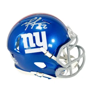 Mario Manningham Signed New York Giants Speed Mini Football Helmet (Beckett)