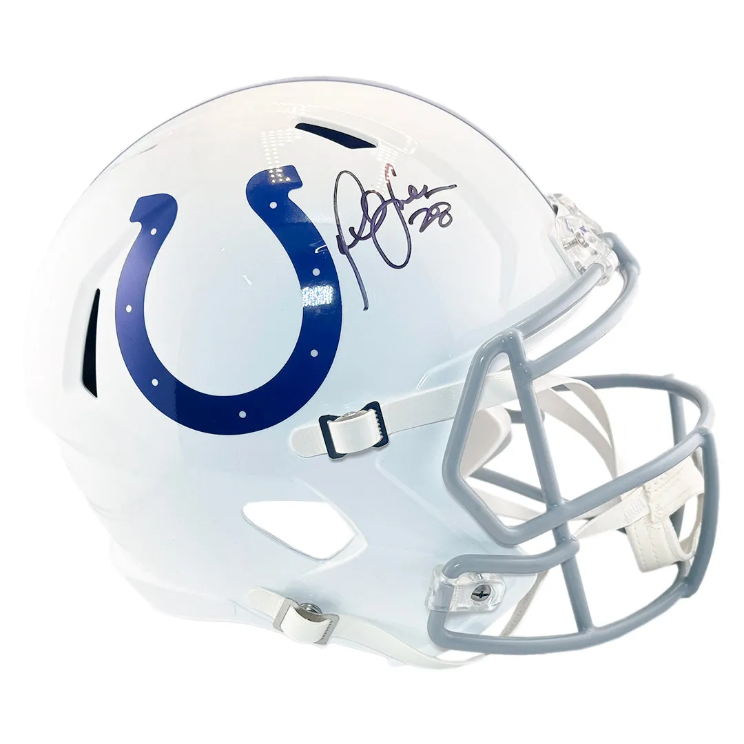 Marshall Faulk Signed Indianapolis Colts Speed Full-Size Replica Football Helmet (Beckett)