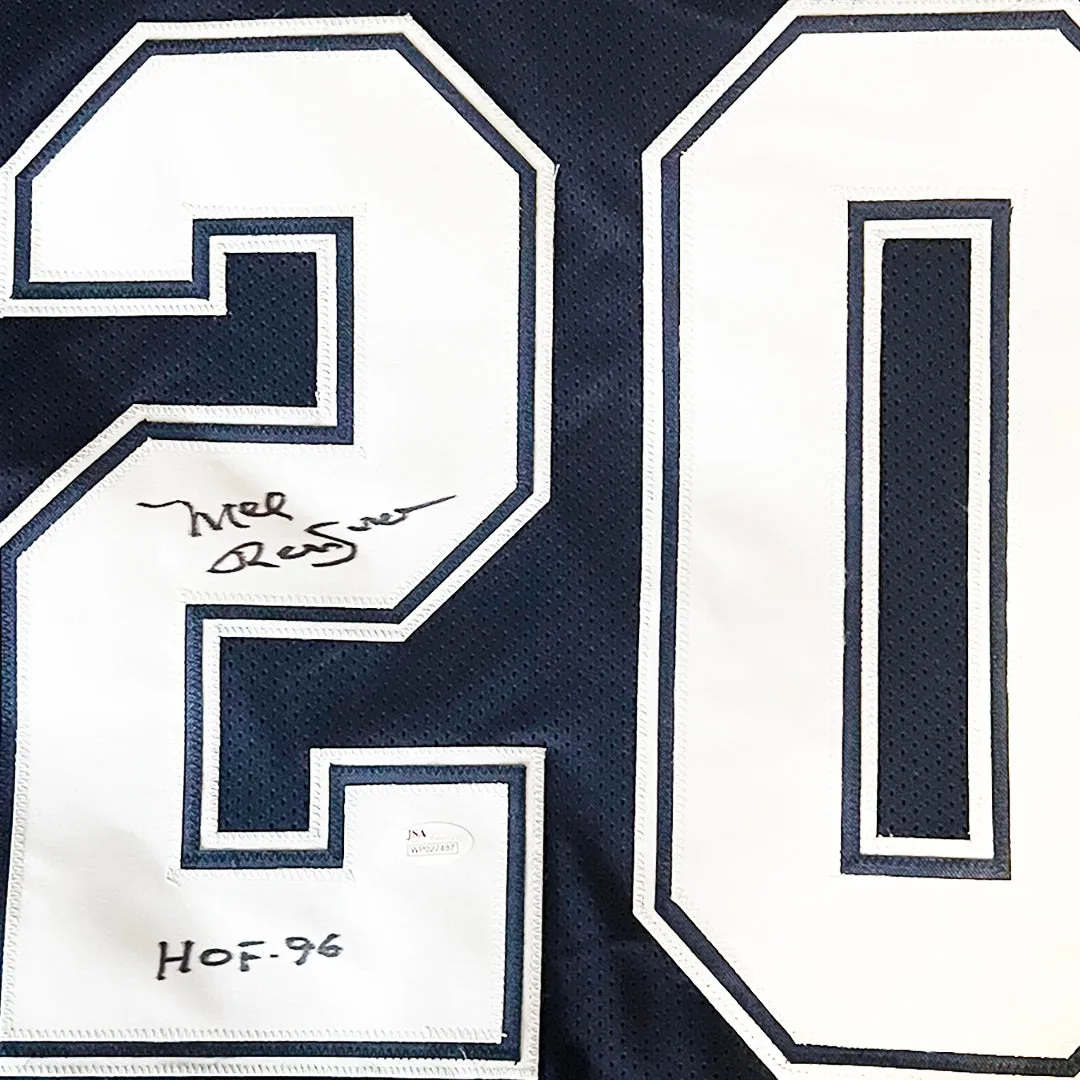 Mel Renfro Signed HOF 96 Inscribed Dallas Navy Football Jersey (JSA)