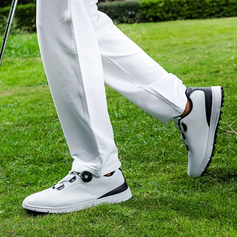 Men's Leather Golf Shoes Waterproof Non-slip Spike less Golf Shoes | 20626