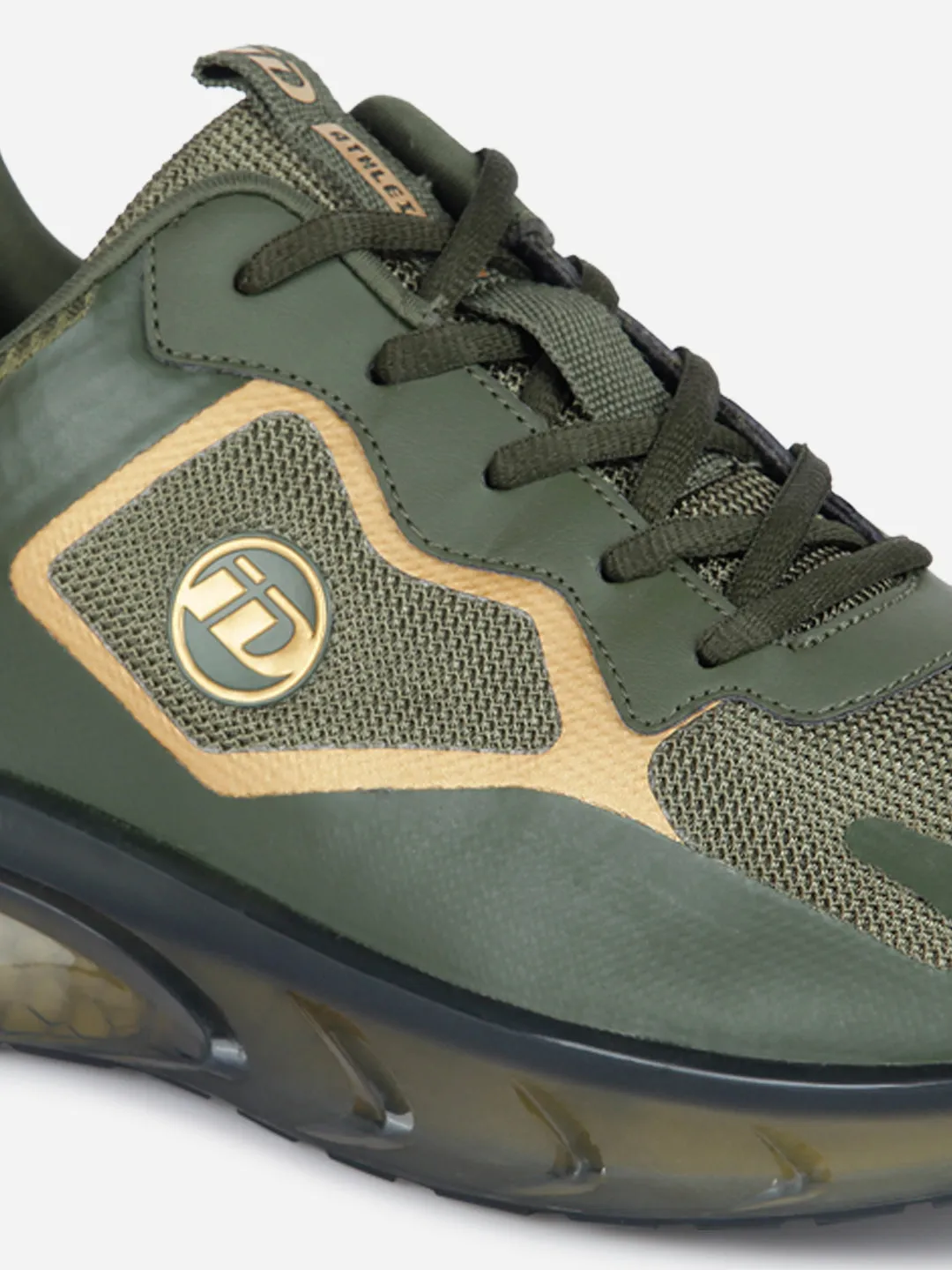 Men's Olive Translucent Sole Sneaker (ID7515)