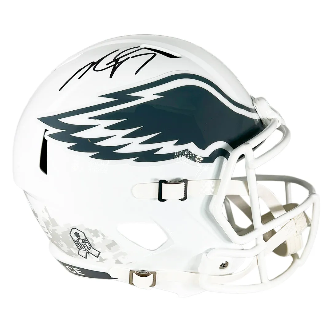 Michael Vick Signed Philadelphia Eagles Salute to Service 2024 Full-Size Replica Football Helmet (Beckett)