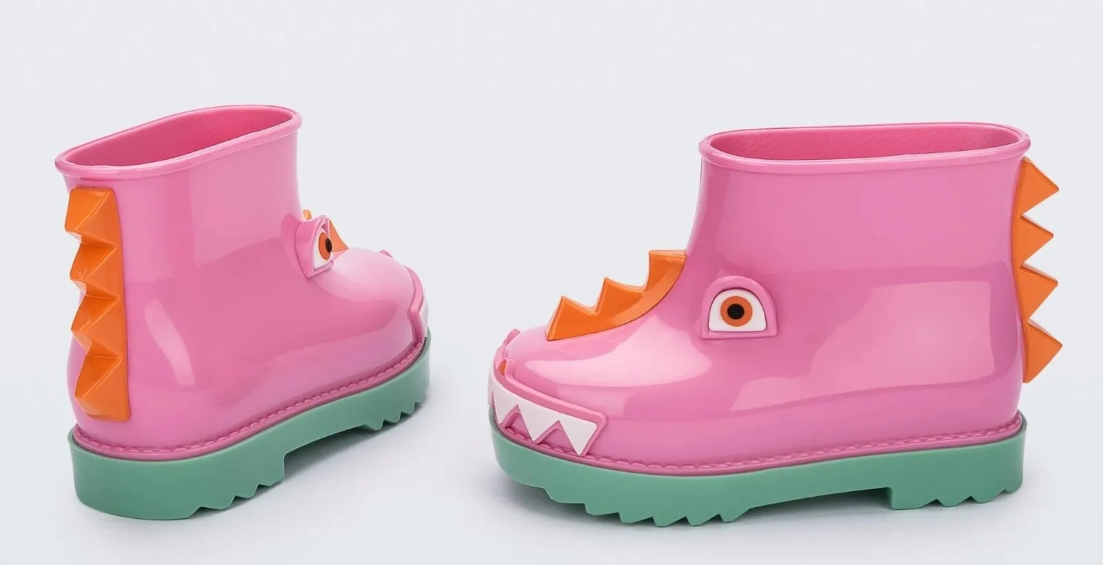 Mini Melissa Girls Pink and Green Mini Rain Boot   Fabula BB Boots