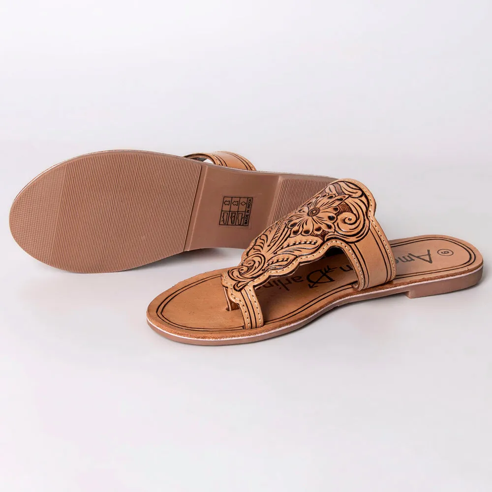 Morning Glory Tooled Sandals