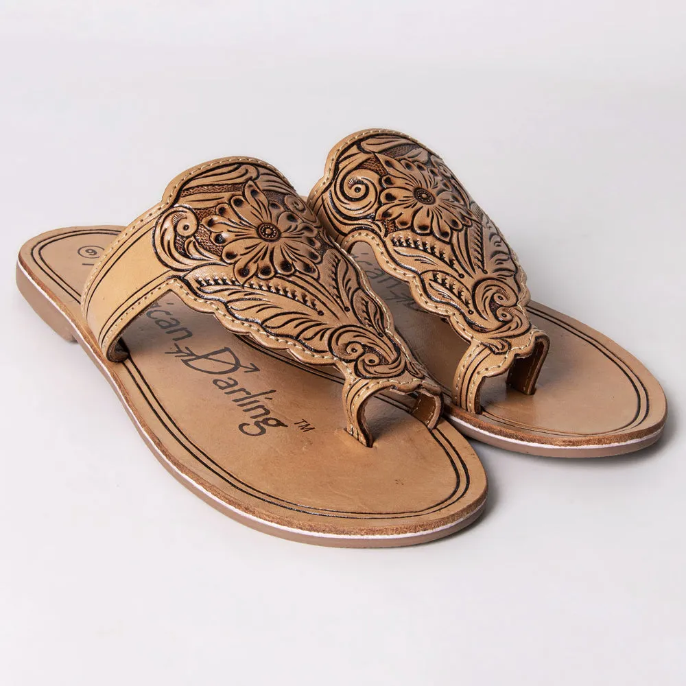 Morning Glory Tooled Sandals