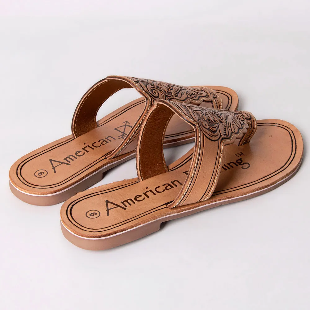 Morning Glory Tooled Sandals