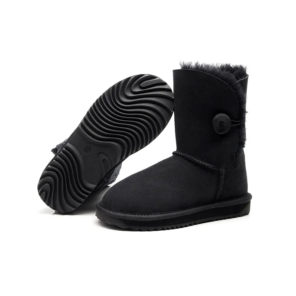 MUBO UGG Women Button Classic UGG BOOTS - Black