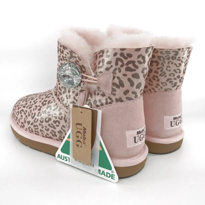 MUBO UGG Women Classic Mini Button with Swarovski Boots