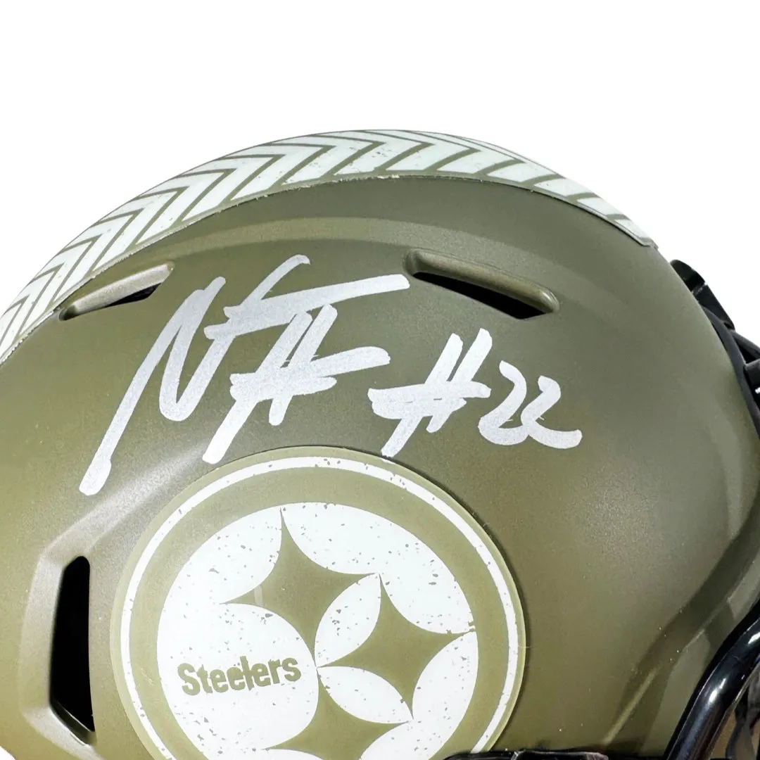 Najee Harris Signed Pittsburgh Steelers Salute to Service Mini Football Helmet (JSA)