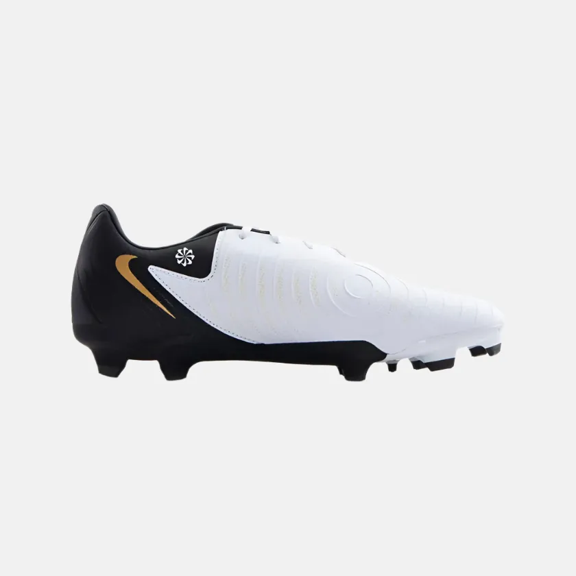 Nike Phantom GX 2 Academy MG Low-Top Football Shoes -White/Metallic Gold Coin/Black