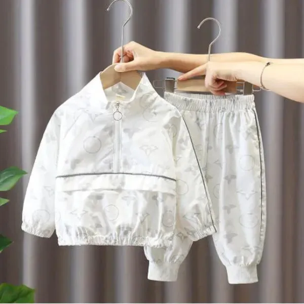 Non-Bran-D No Correct Letters  New Toddler Baby Boys Girls Clothes Fashion Print Jacket Pants Kids Sportswear Suit Children Clothing Aut