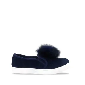 PAMELA Flat Rubber Sole Pom Pom Skater Shoe