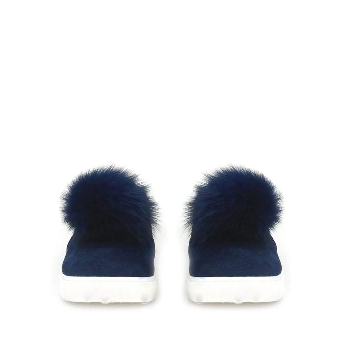 PAMELA Flat Rubber Sole Pom Pom Skater Shoe