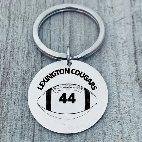 Personalized Engraved Football Keychain - Pick Style