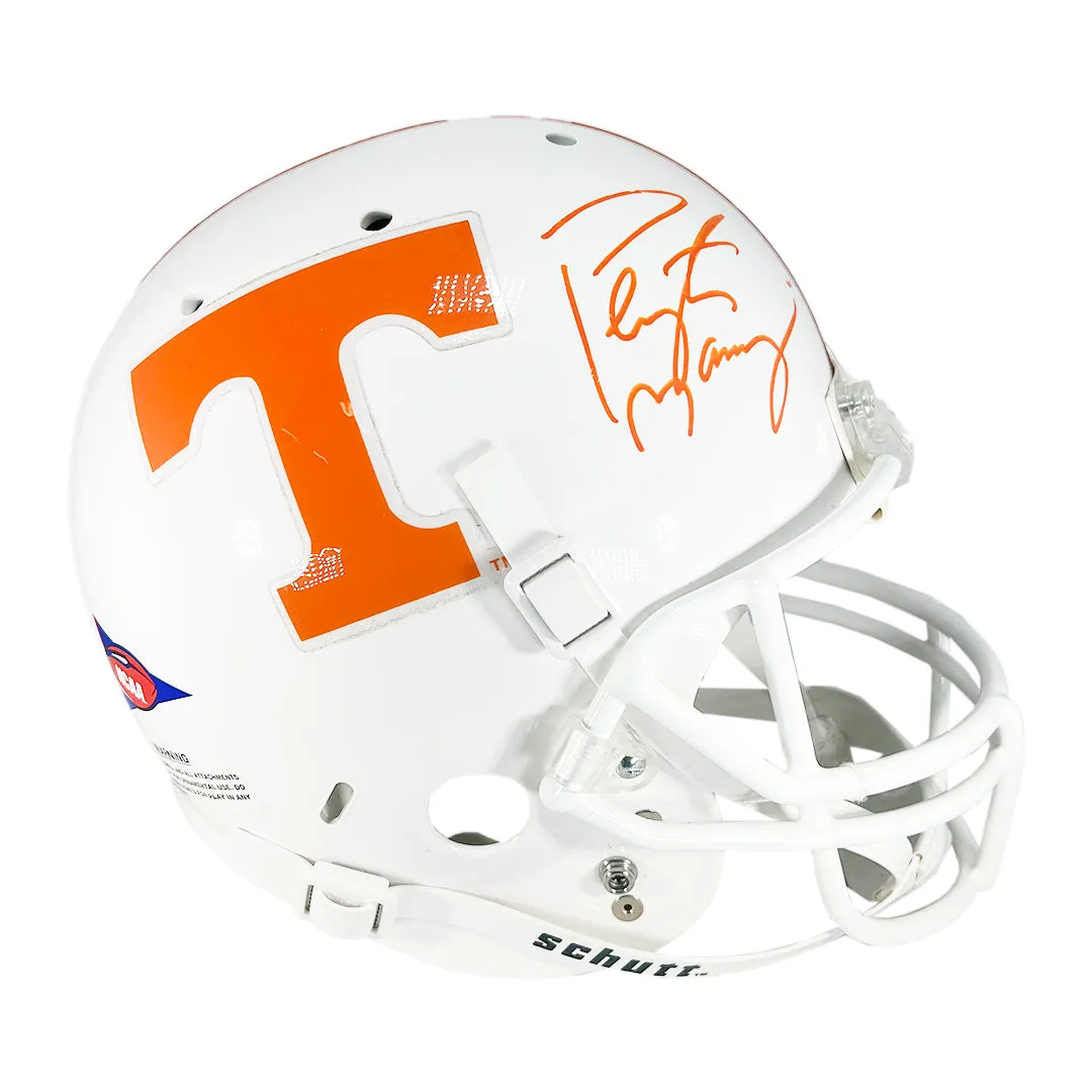 Peyton Manning Signed Tennessee Vols White Full-Size Schutt Replica Football Helmet (JSA)