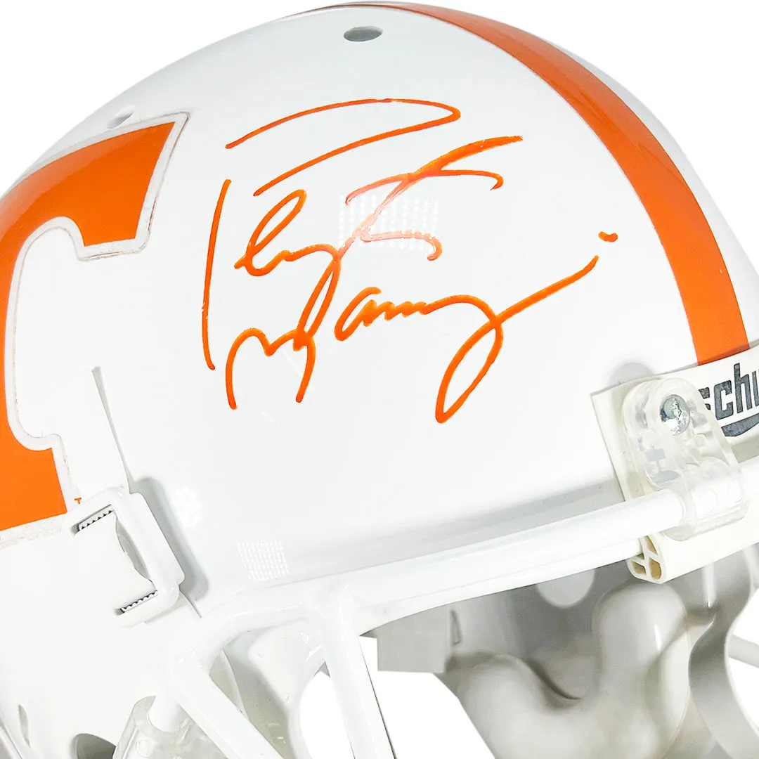 Peyton Manning Signed Tennessee Vols White Full-Size Schutt Replica Football Helmet (JSA)