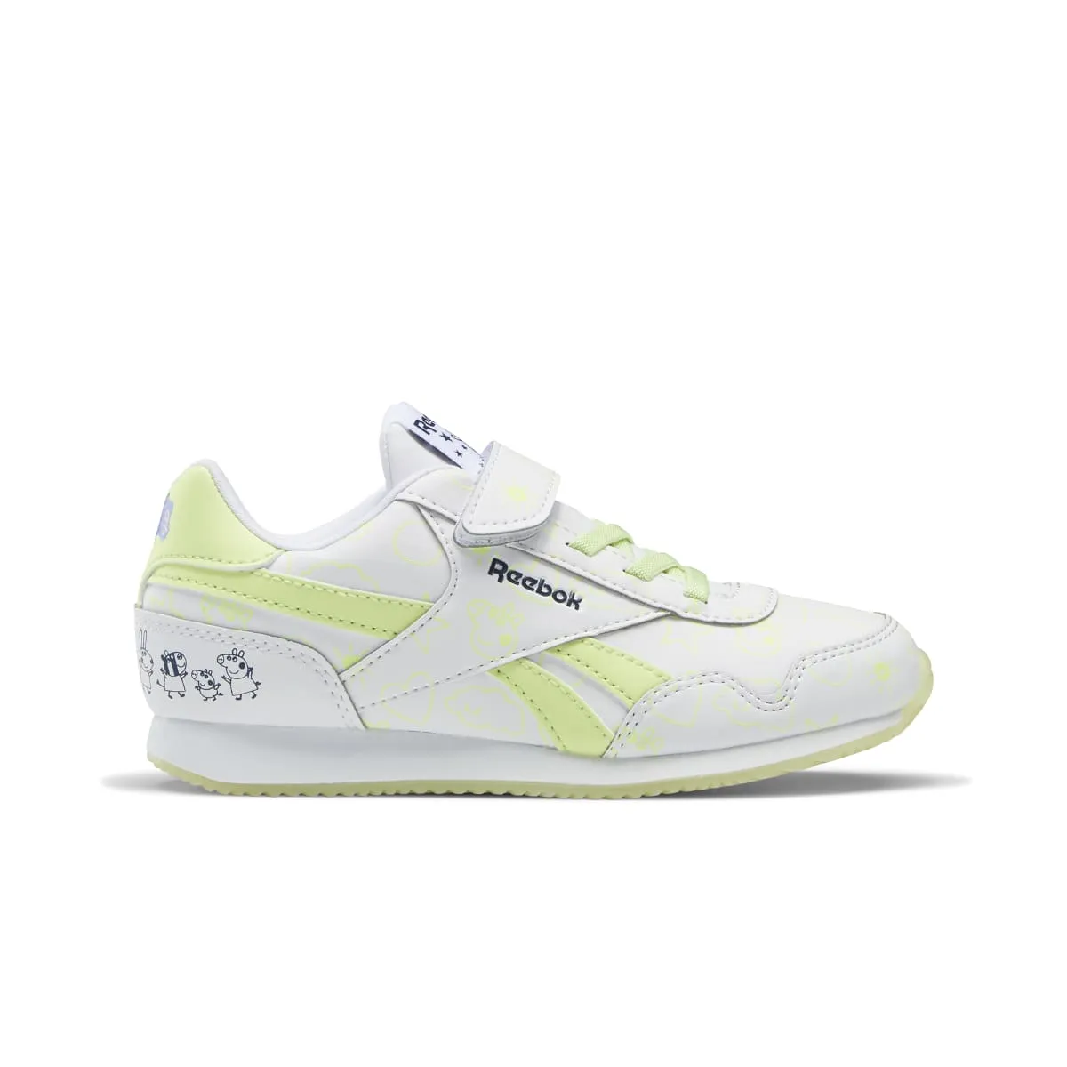 REEBOK GZ6490 ROYAL CL JOGGER 3.0 1V YTH'S (Medium) White/Energy Glow/ White Synthetic Lifestyle Shoes