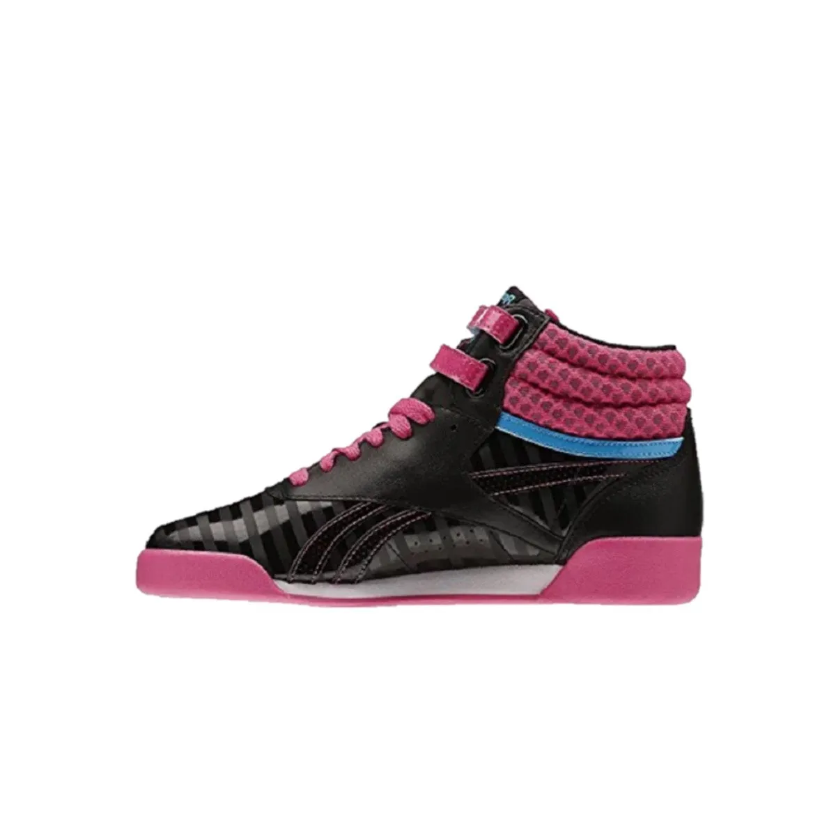 REEBOK V63066 F/S HI JR'S (Medium) Black/Pink Leather Lifestyle Boots