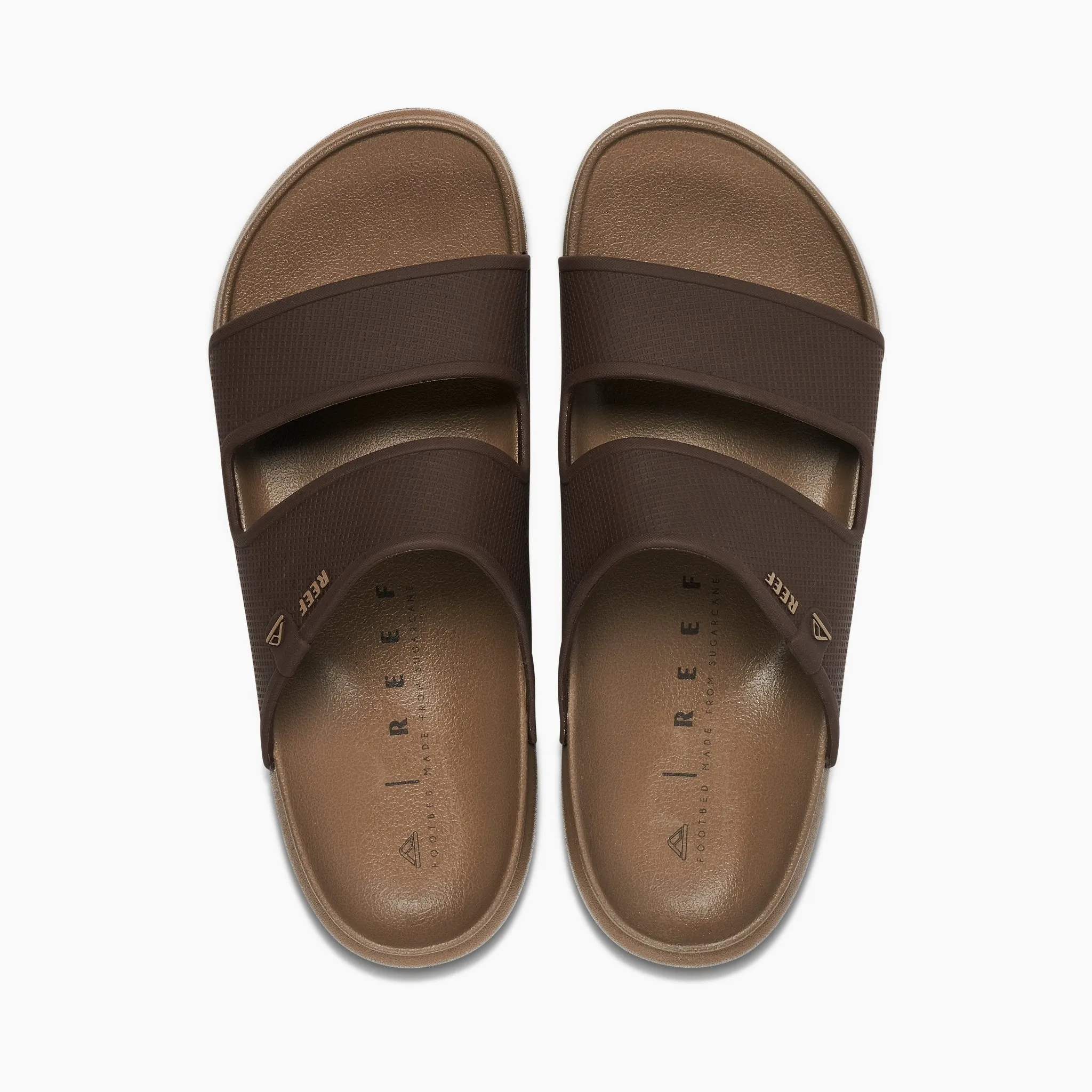 Reef "Oasis Double Up" Men's Slide Sandals in Brown/Tan