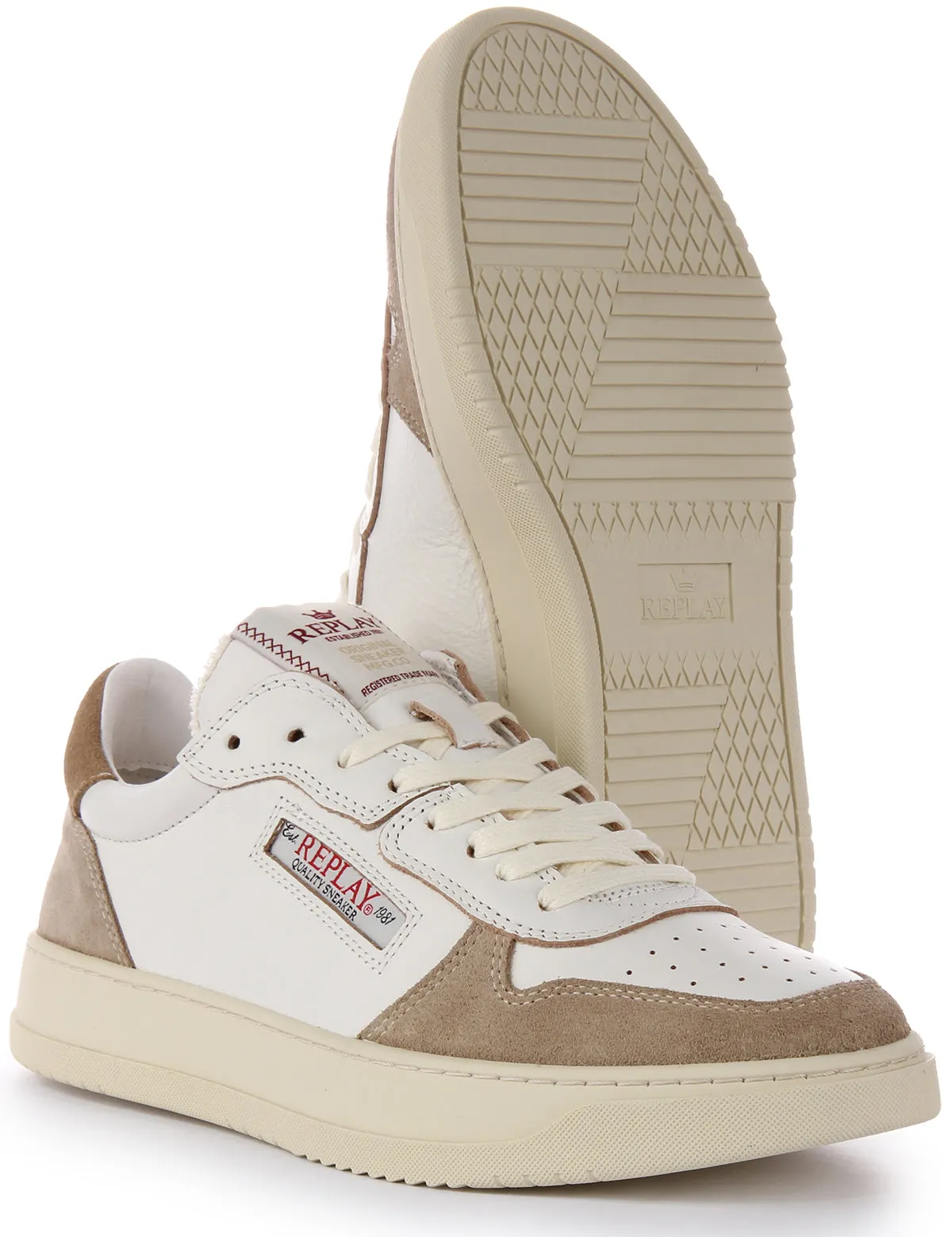 Replay Reload Suede In Beige For Men