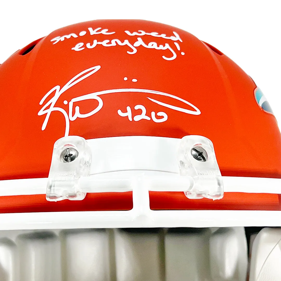 Ricky Williams Signed Smoke Weed Everyday! 420 Inscription Miami Dolphins AMP Speed Full-Size Replica Football Helmet (JSA)