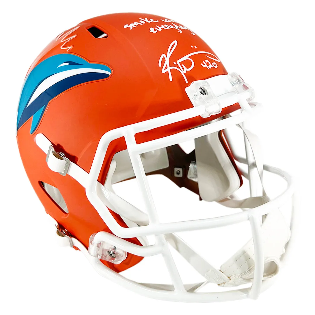 Ricky Williams Signed Smoke Weed Everyday! 420 Inscription Miami Dolphins AMP Speed Full-Size Replica Football Helmet (JSA)