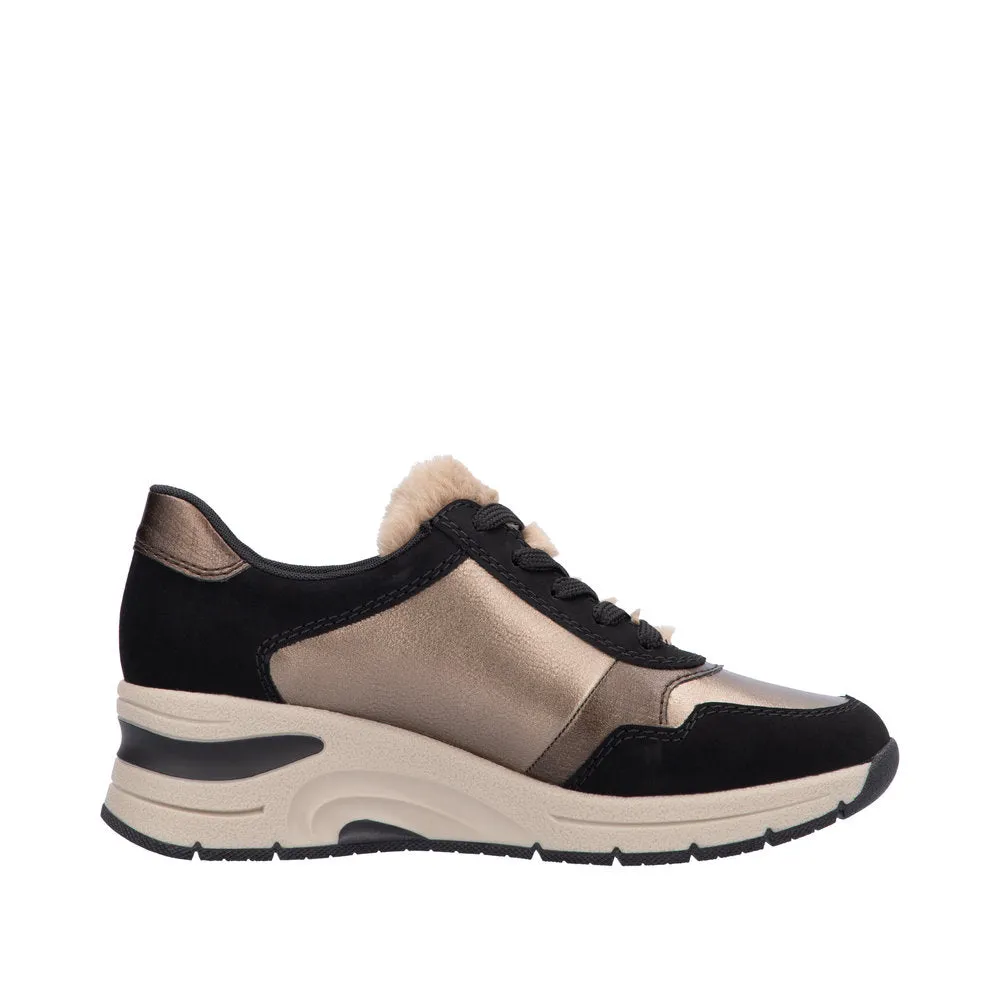 Rieker N9301-90 Ladies Beige Side Zip Shoes