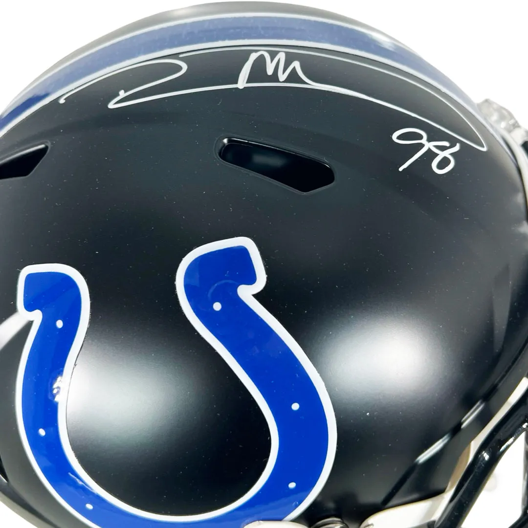 Robert Mathis Signed Indianapolis Colts Alt 2023 Speed Full-Size Replica Football Helmet (JSA)