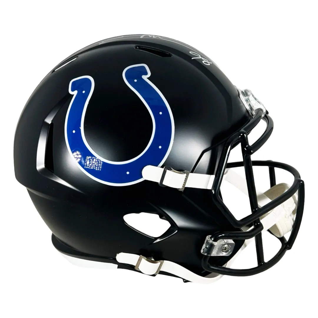 Robert Mathis Signed Indianapolis Colts Alt 2023 Speed Full-Size Replica Football Helmet (JSA)