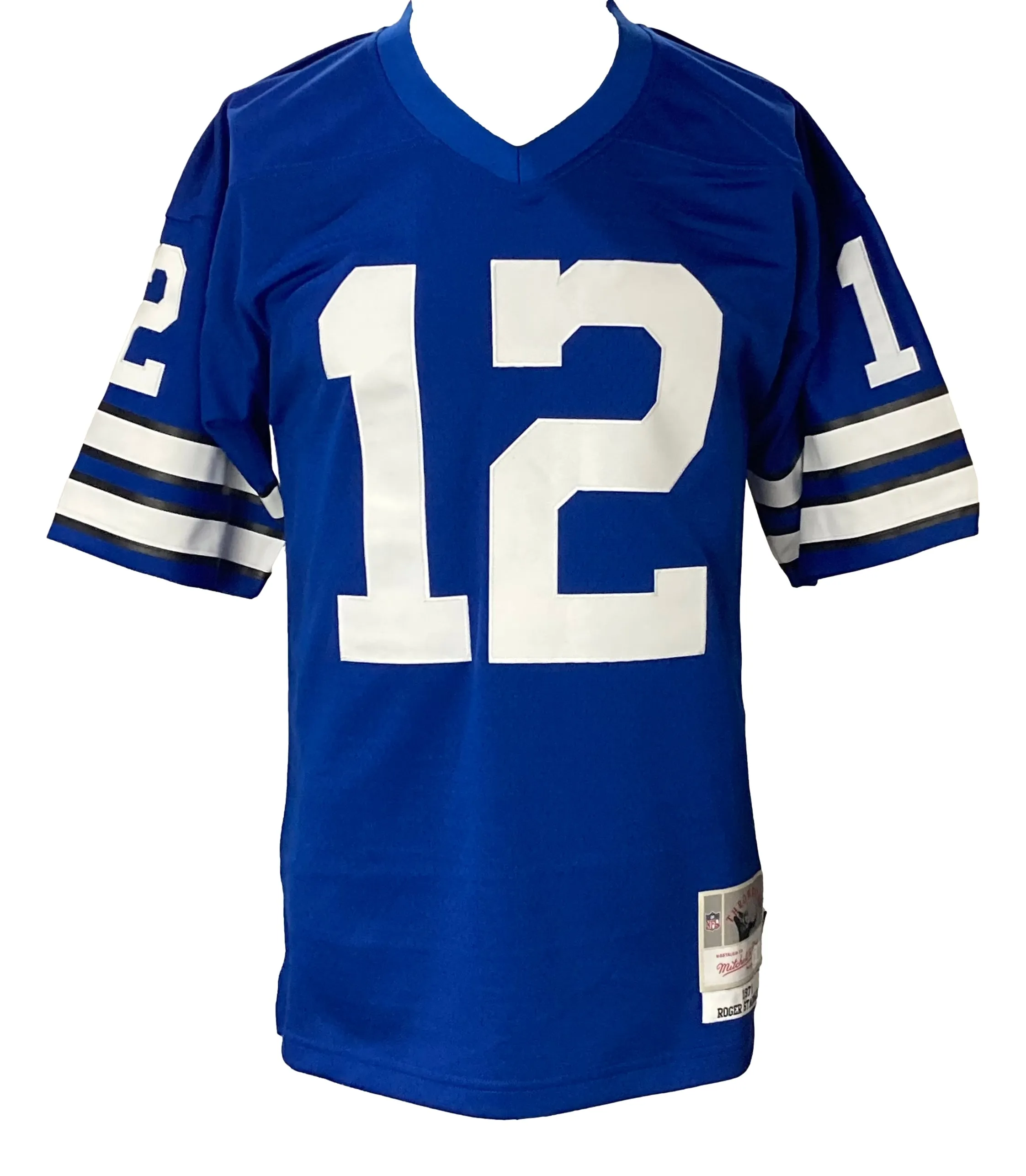 Roger Staubach Signed Dallas Cowboys Mitchell & Ness NFL Legacy M Jersey BAS ITP