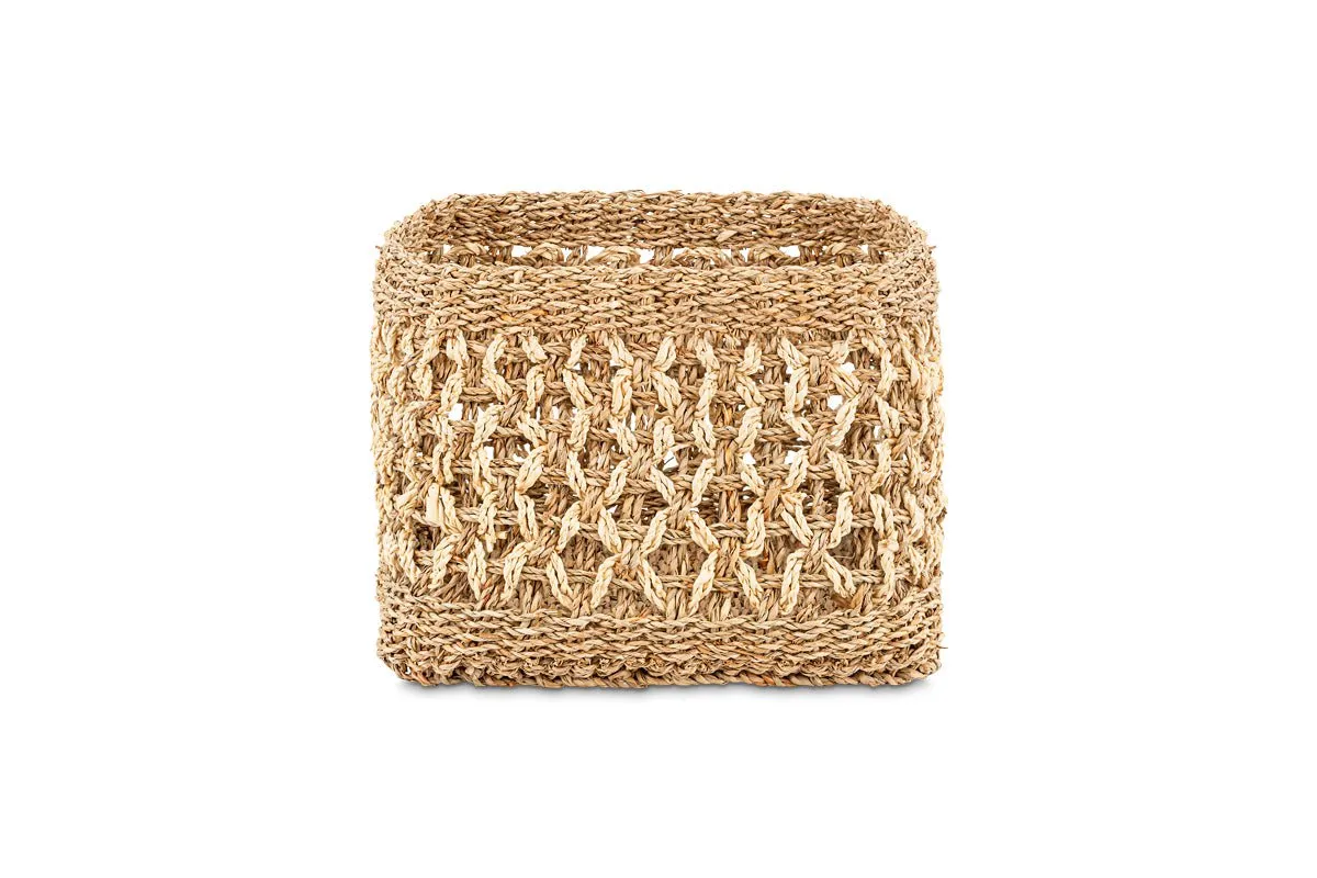 Shimla Square Seagrass And Palm Leaf Basket