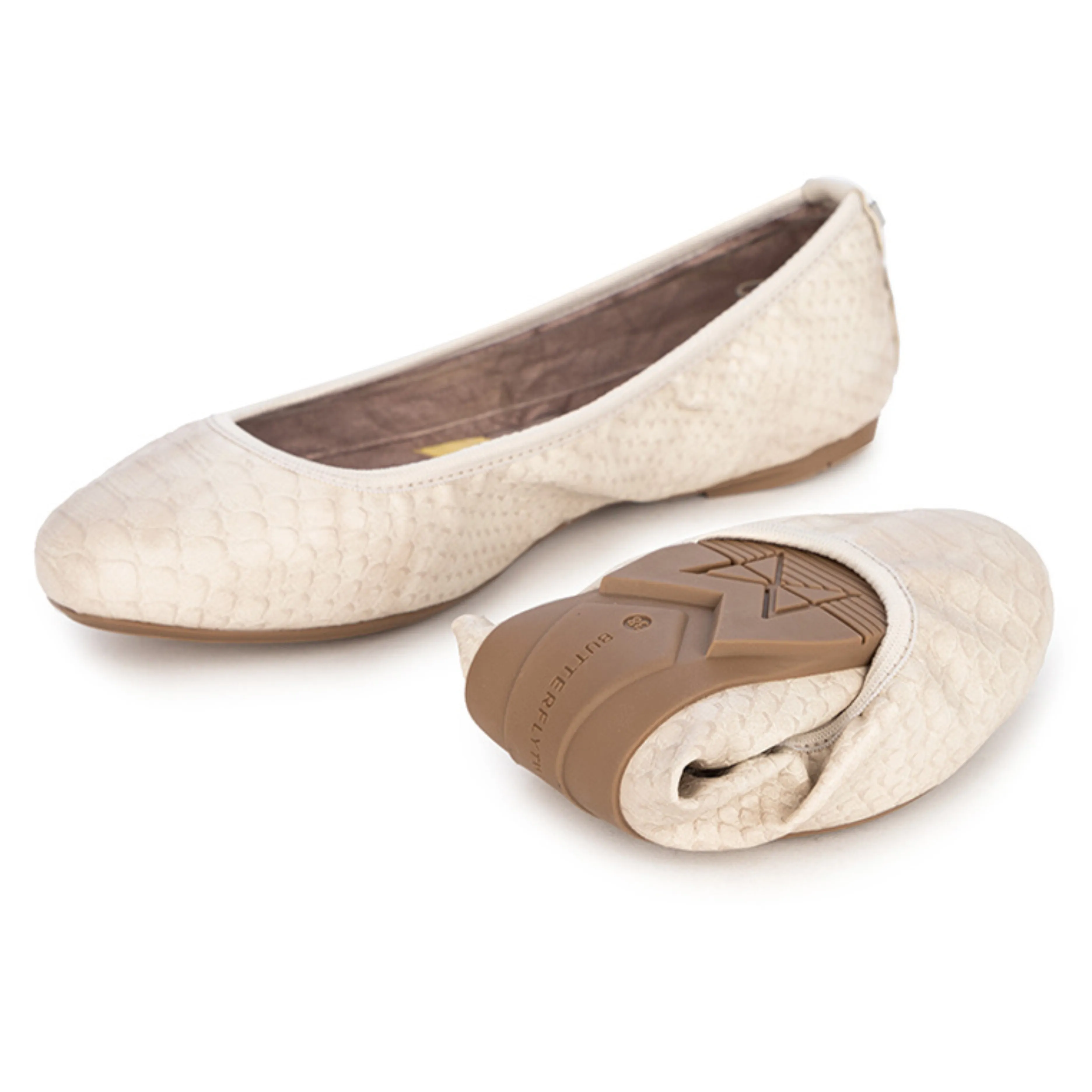 SOPHIA Ballet Flat Shoes - Natural Scales