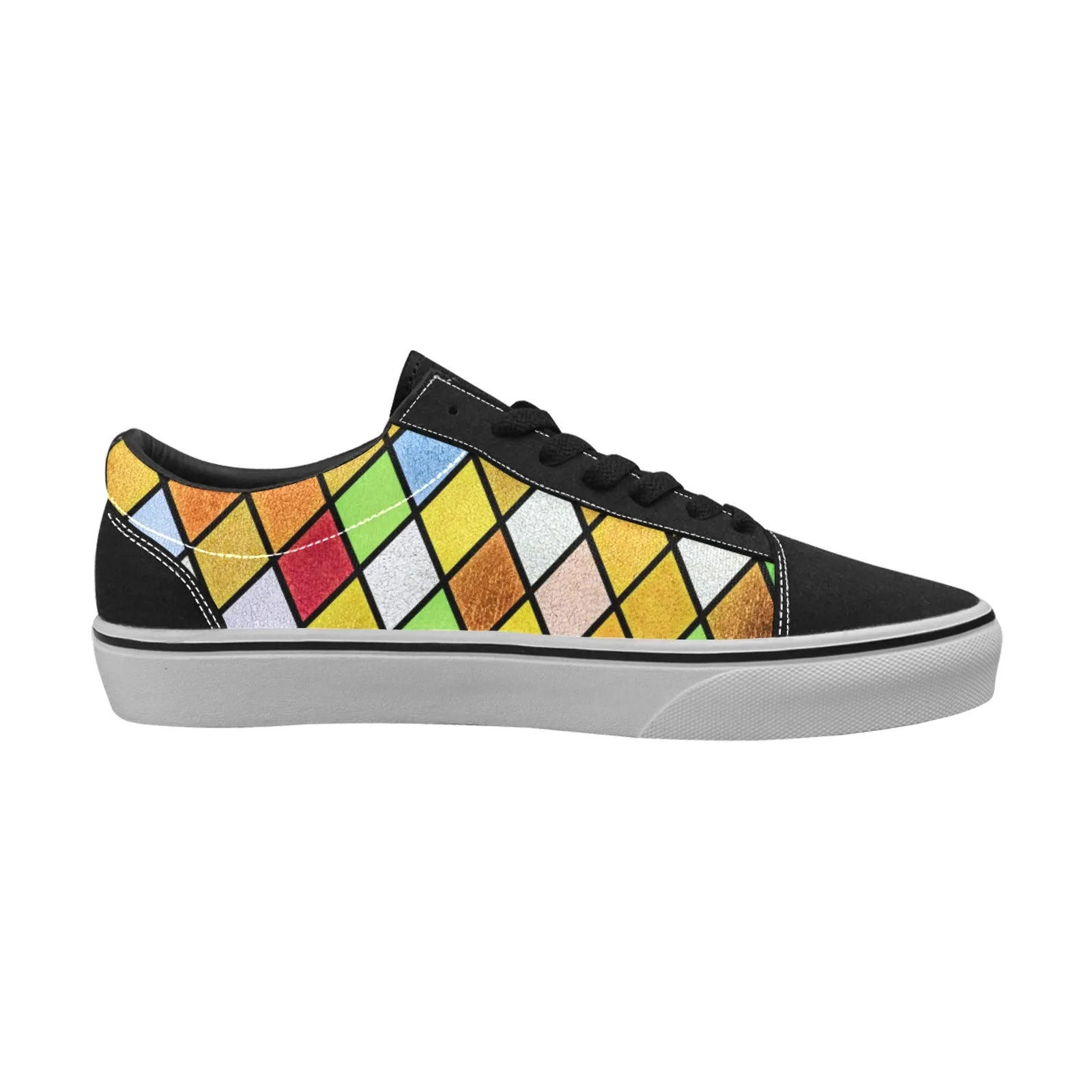 Stained Glass, Women's Lace-Up Canvas Sneakers