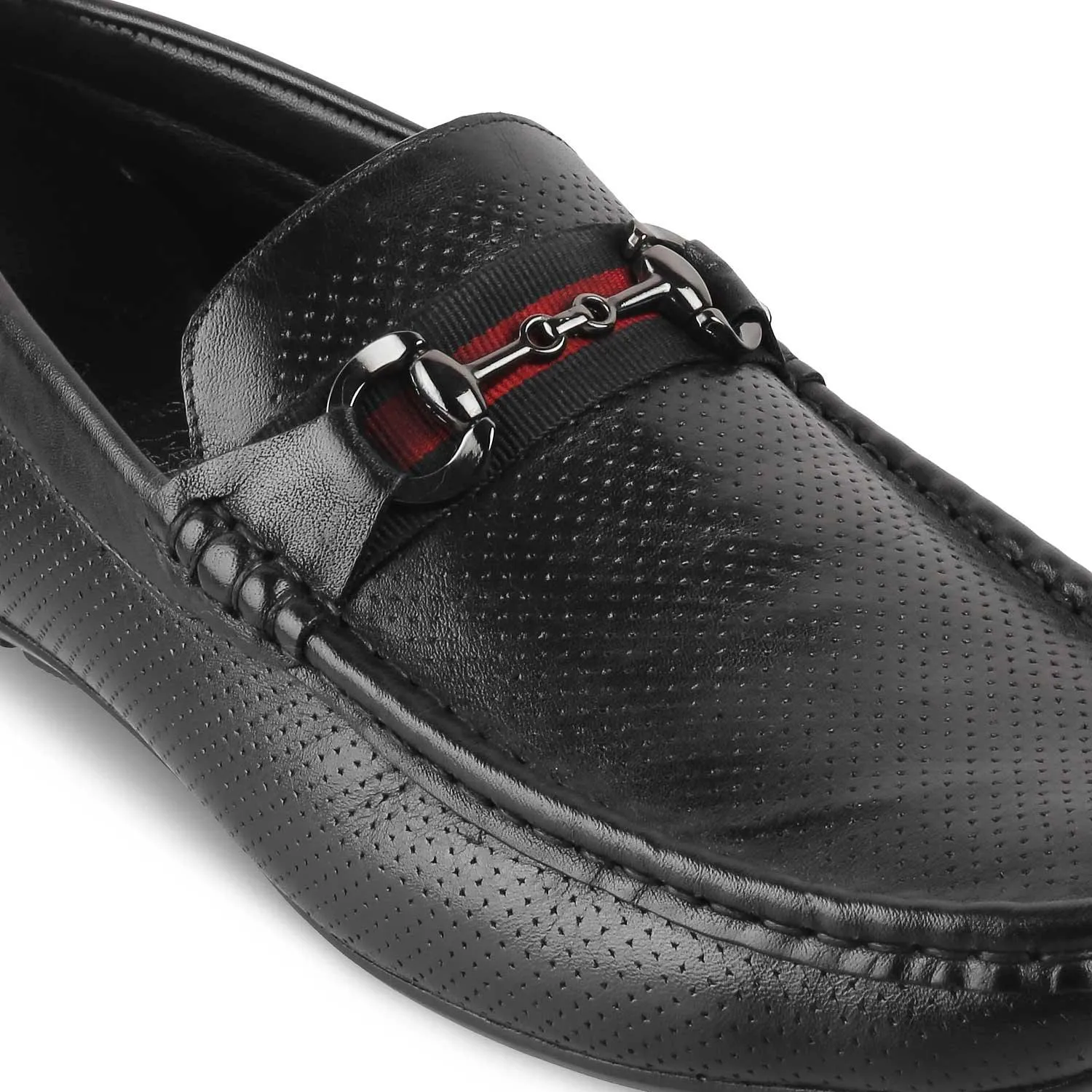 The Rottervam Black Mens Driving Leather Loafer