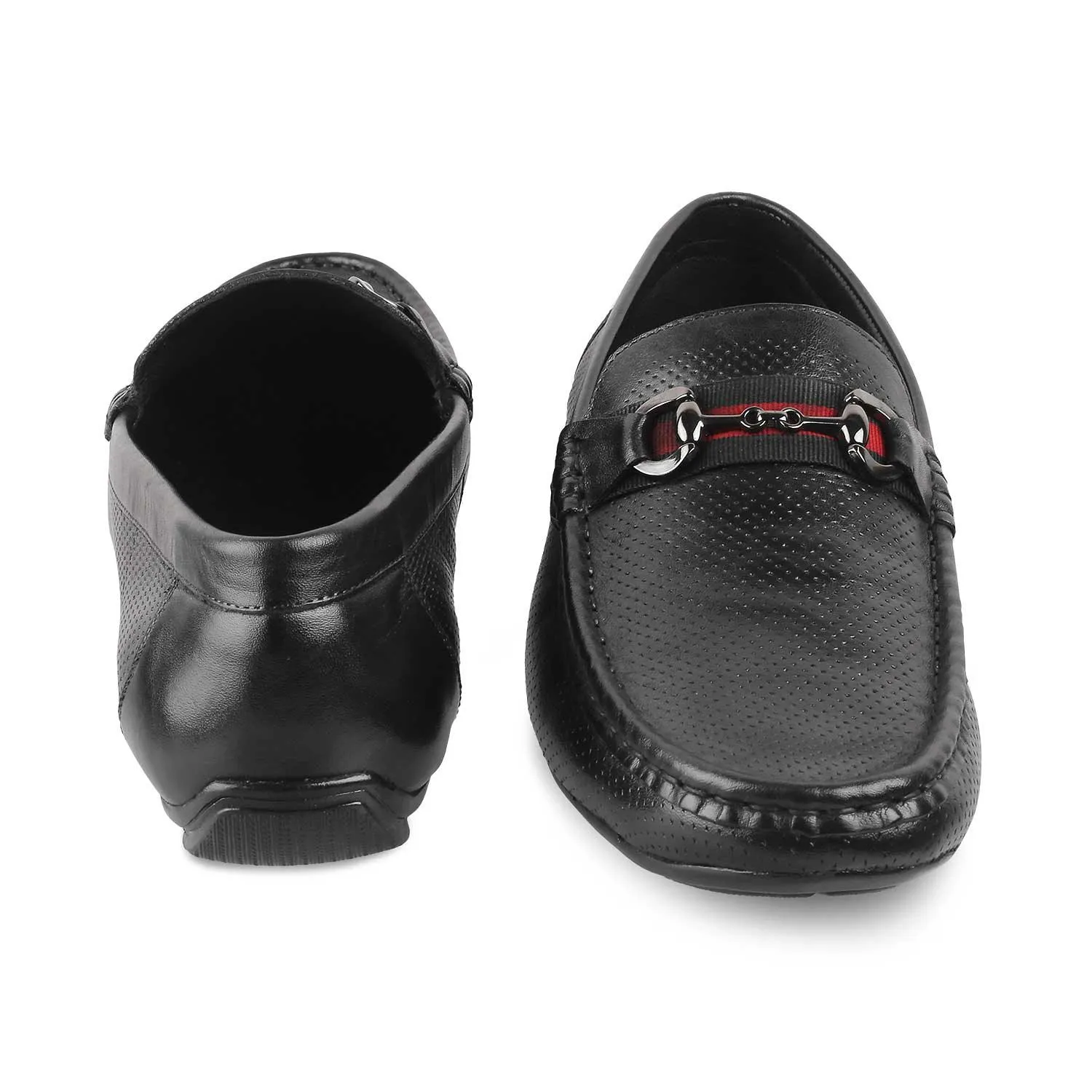 The Rottervam Black Mens Driving Leather Loafer