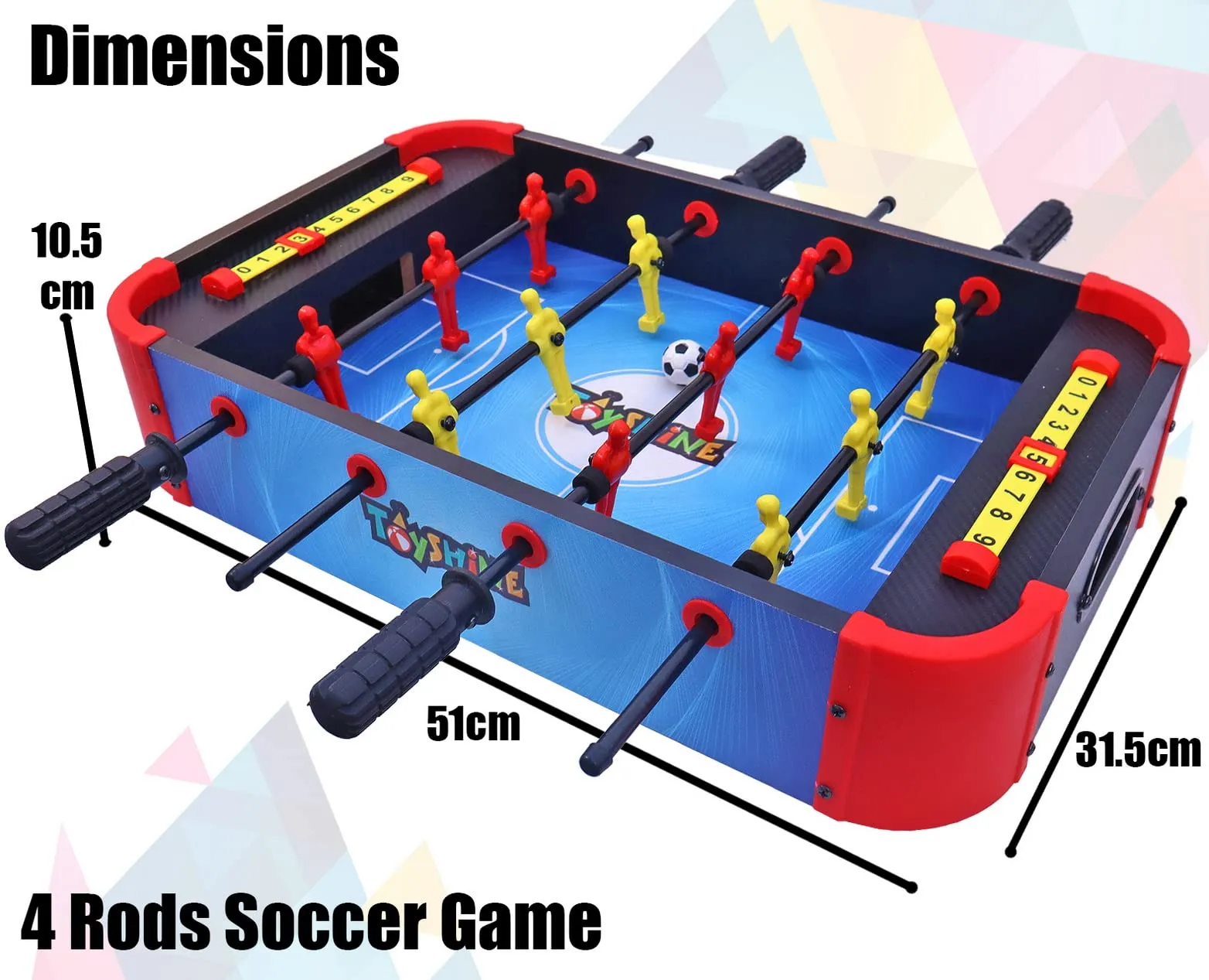 Toyshine Combo Pack of 2 Mid-Sized Foosball Table| Electric Air Powered Hockey 2 Paddles, 2 Pucks| Mini Football, 4 Rods, Indoor Sport Table Soccer Game for Adults Kids Boys Girls Mid-Sized