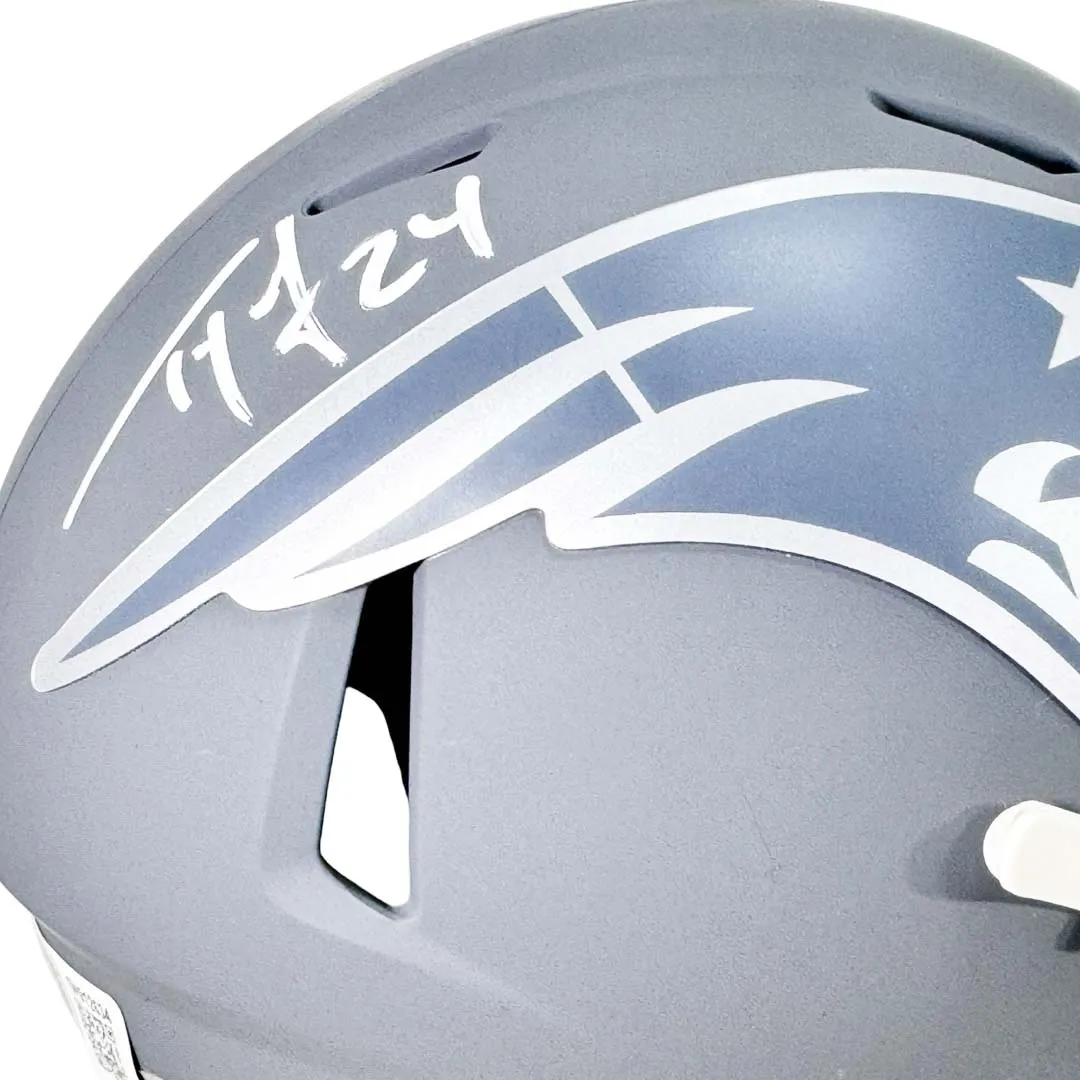 Ty Law Signed New England Patriots Slate Alternate Speed Mini Football Helmet (Beckett)