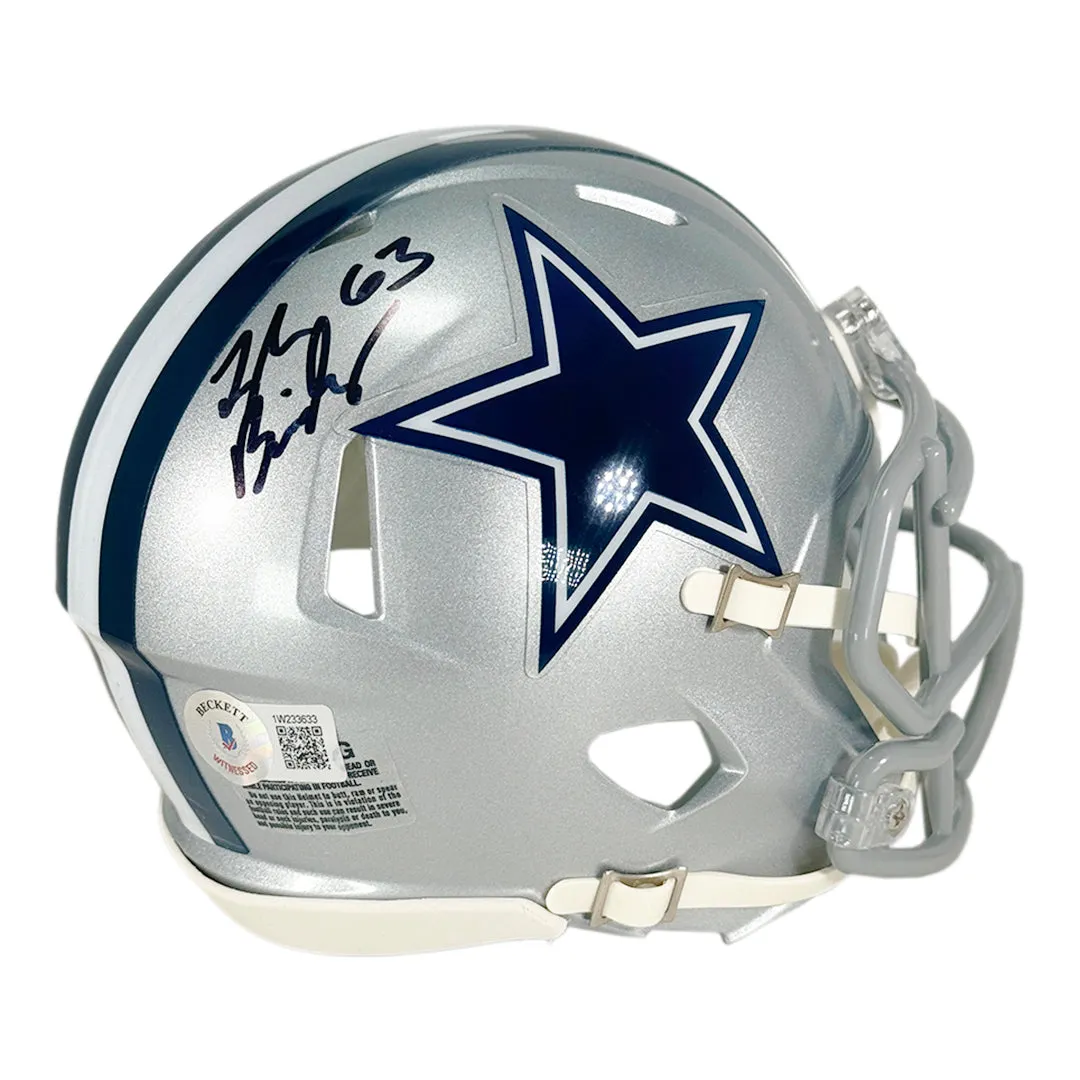 Tyler Biadasz Signed Dallas Cowboys Speed Mini Football Helmet (Beckett)